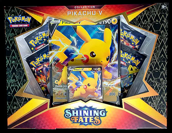 Shining Fates Pikachu V Collection Box What's in the Box? Coded Yellow