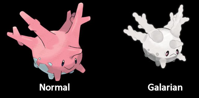 Corsola Normal and Galarian