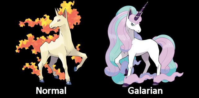 Rapidash Normal and Galarian Form