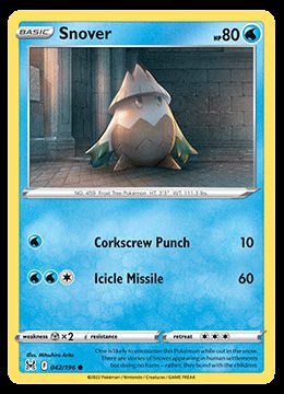 Snover Pokédex 0459 & Card List with Images - Coded Yellow