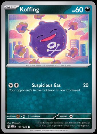 Pokémon English Cards Revealed September 2023 - 109/165 Koffing