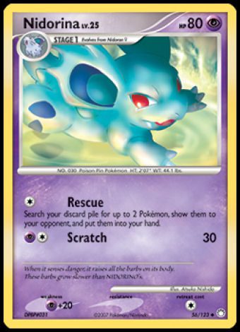 Nidorina Pokédex 0030 & Card List With Images - Coded Yellow