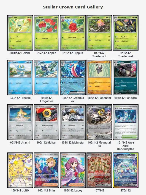 Stellar Crown 20 English cards revealed