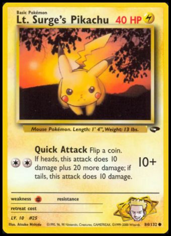 84/132 Lt Surge's Pikachu